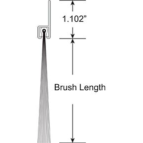 Brushseal, Nylon, 1-1/8-in Straight Holder, 1-1/2-in Brush