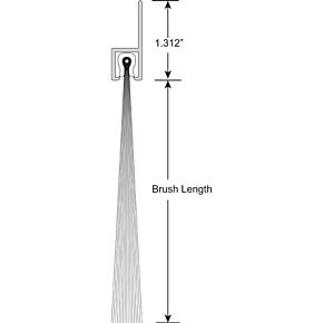 Brushseal, Nylon, 1-3/8-in Straight Holder, 1-3/4-in Brush