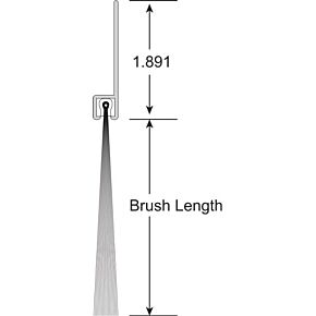 Brushseal, Nylon, 2-in Straight Holder, 1-3/4-in Brush