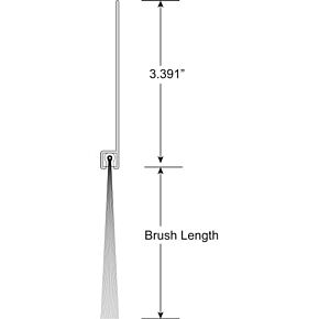 Brushseal, Nylon, 3-3/8-in Straight Holder, 3-in Brush