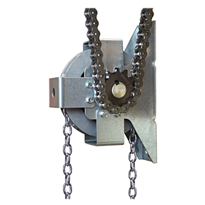 Chain Hoist, Heavy-Duty Wall Mount, 3 to 1 Ratio, Chain Sprocket Drive, 1-in Bore